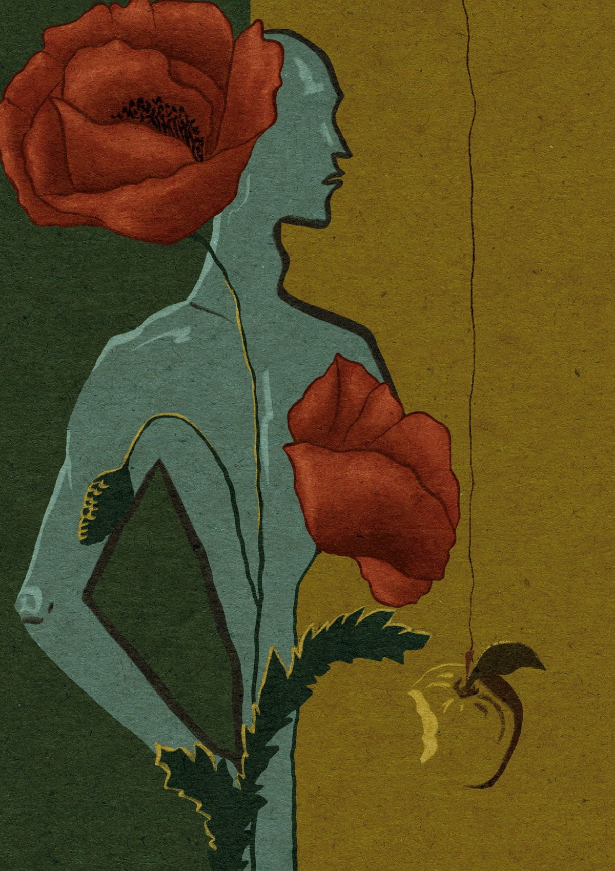 Plant art, botanical art, conceptual artwork, illustration poster
